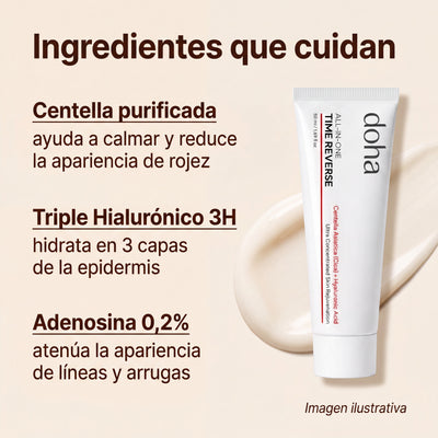 Doha™ | Crema Time Reverse (Todo en uno) | Con Centella Asiática